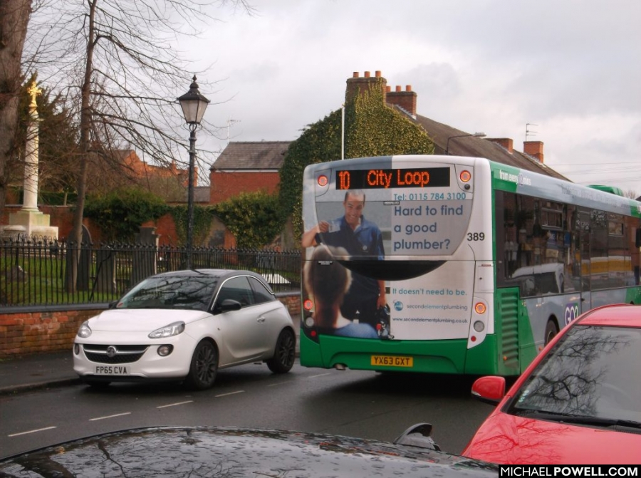 Nottingham commercial photography on Nottingham bus