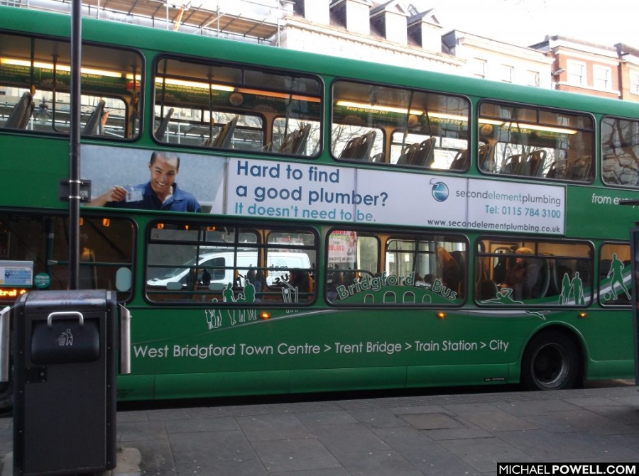 Nottingham commercial photography on Nottingham bus