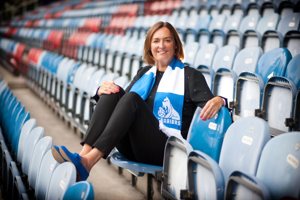 Ann Hough, Operations Director at Huddersfield Town FC in the club's stadium.